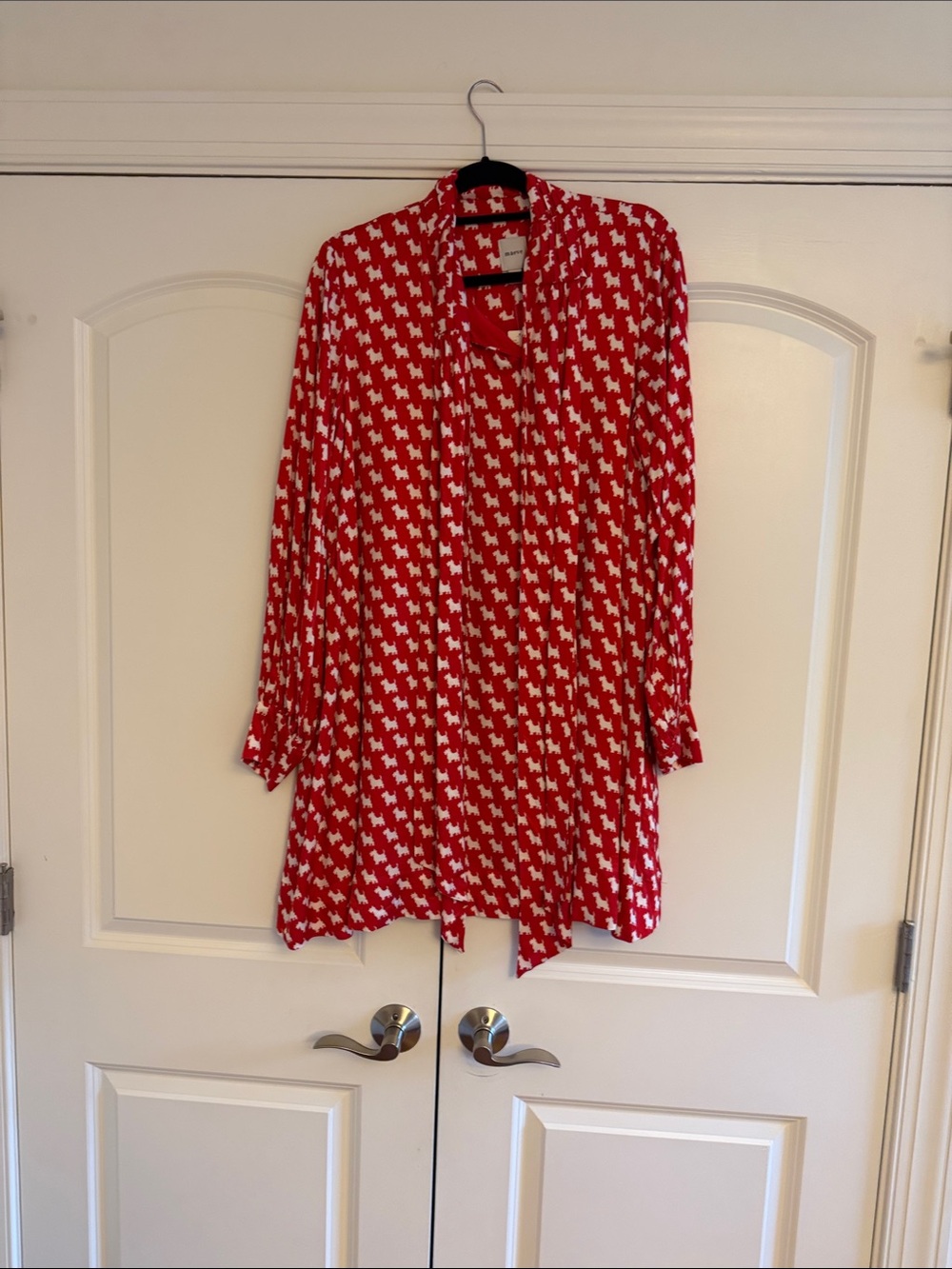 Maeve Tie Neck Mini Dress